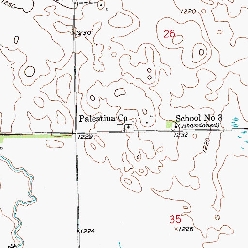 Topographic Map of Palestine Cemetery, SD