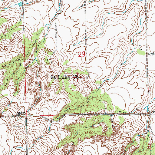 Topographic Map of Saint Luke's Episcopal Cemetery, SD