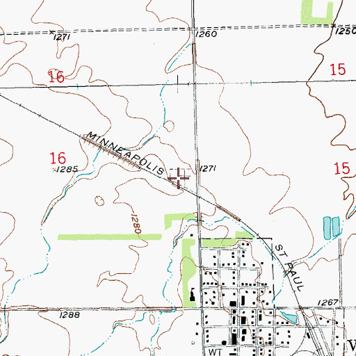 Topographic Map of Veblen Cemetery, SD