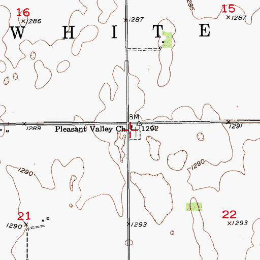 Topographic Map of Pleasant Valley Lutheran Cemetery, SD