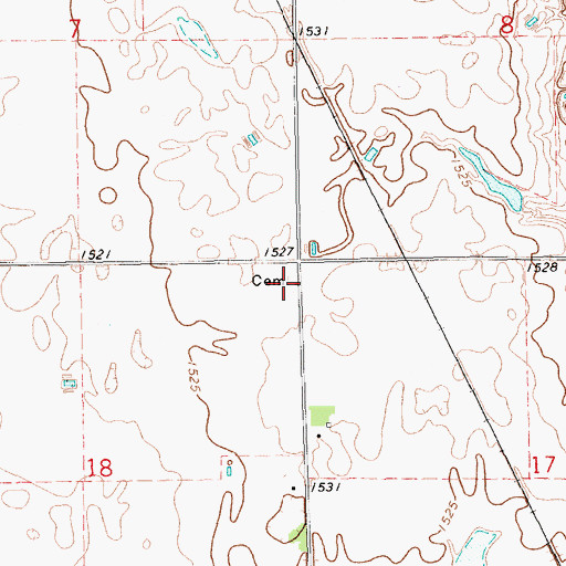 Topographic Map of Unityville Cemetery, SD