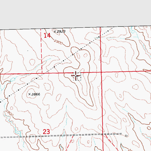 Topographic Map of Mudd Butte Cemetery, SD