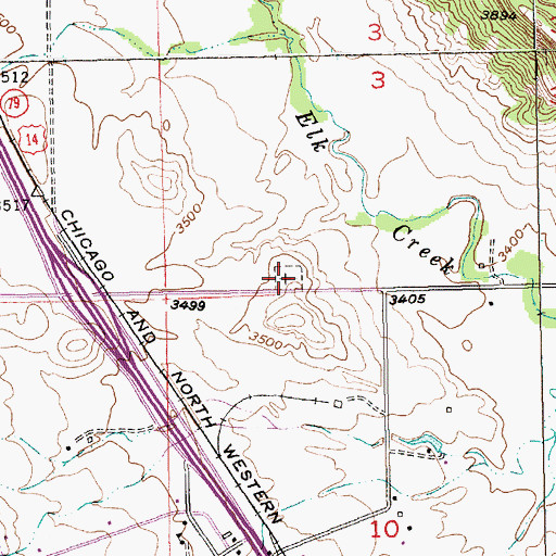 Topographic Map of Piedmont Cemetery, SD