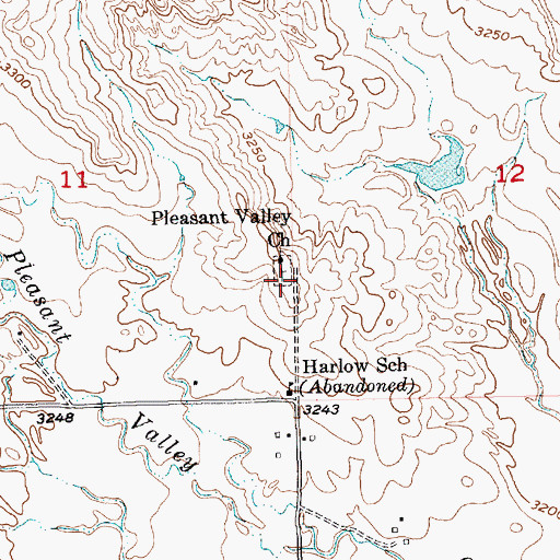 Topographic Map of Pleasant Valley Cemetery, SD