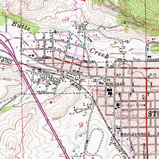 Topographic Map of Saint Aloysius Cemetery, SD