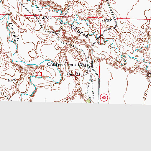 Topographic Map of First Body of Jesus Christ Cemetery Corn Creek, SD