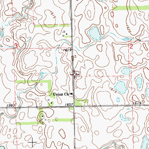 Topographic Map of Pleasant Hill Cemetery, SD