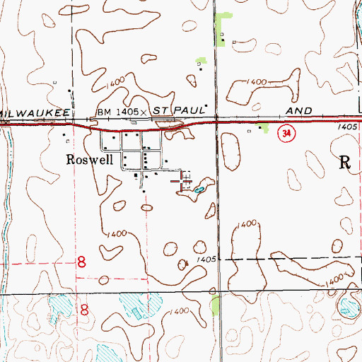 Topographic Map of Saint Nicholas Cemetery, SD