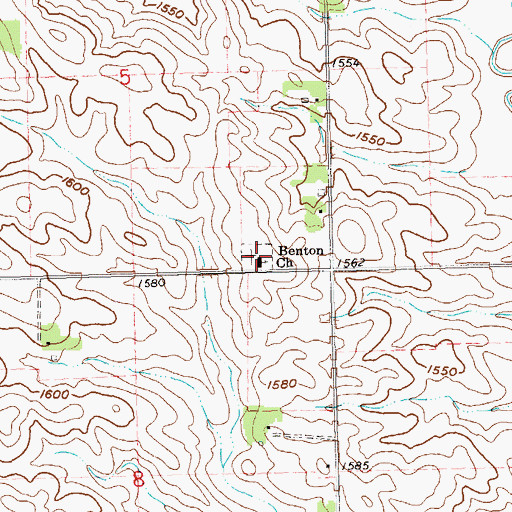Topographic Map of Benton Lutheran Cemetery, SD