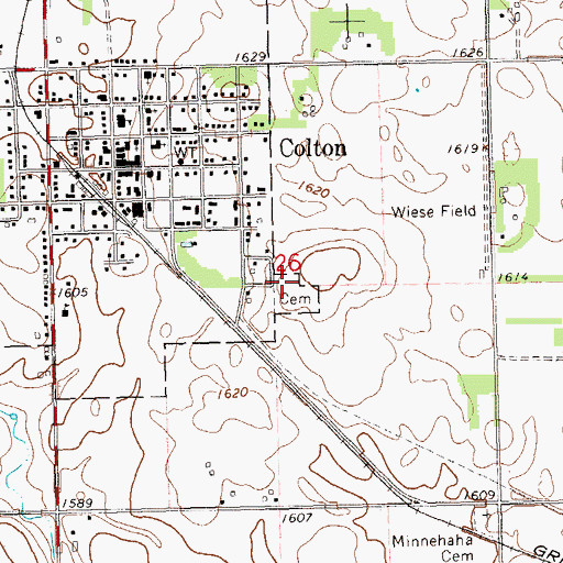 Topographic Map of Zion Lutheran Cemetery, SD