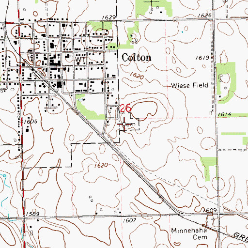 Topographic Map of Colton Cemetery, SD