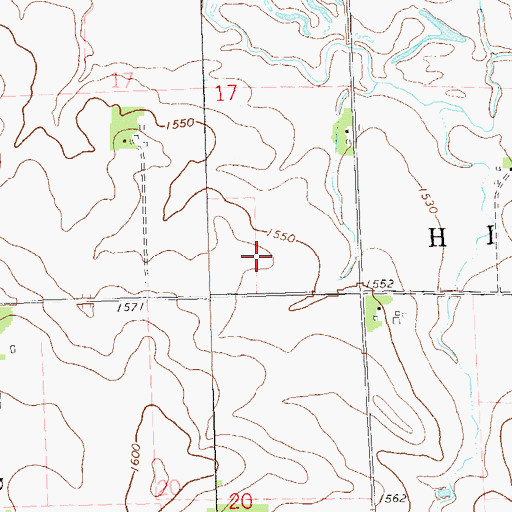 Topographic Map of Old Highland Cemetery, SD