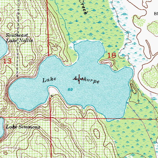 Topographic Map of Lake Apthorp, FL