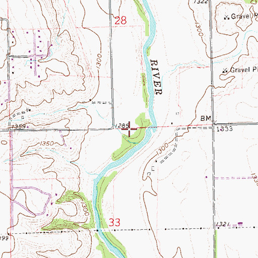 Topographic Map of Monson Cemetery, SD