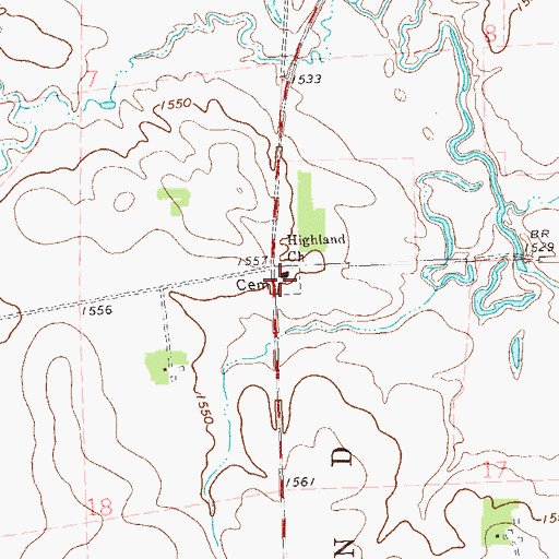 Topographic Map of North Highland Cemetery, SD