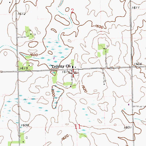 Topographic Map of Trinity Lutheran Cemetery, SD