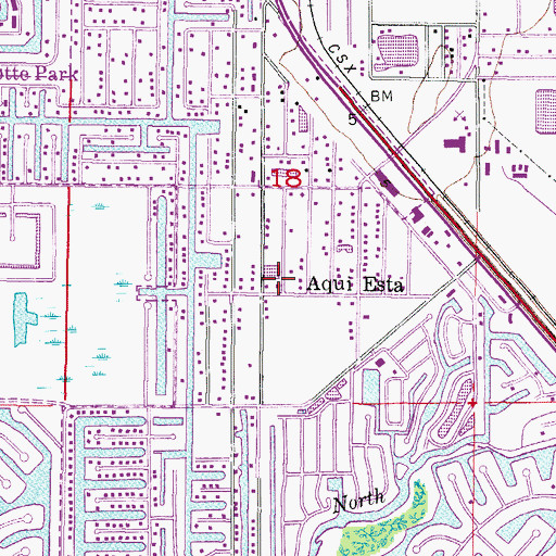 Topographic Map of Aqui Esta, FL