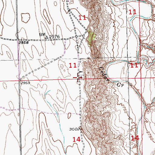 Topographic Map of Christ Church Episcopal Cemetery, SD