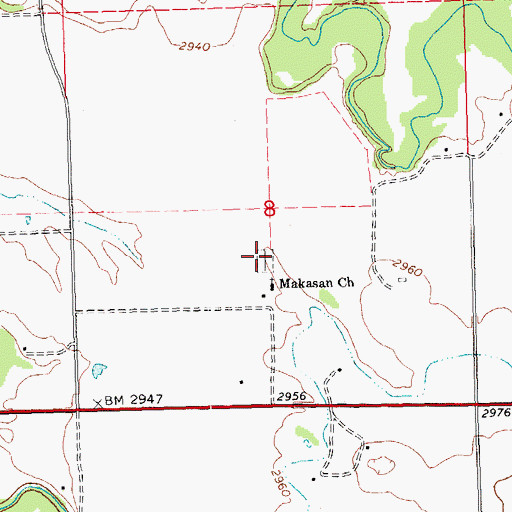 Topographic Map of Makasan Presbyterian Cemetery, SD