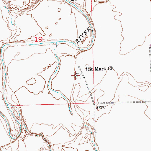 Topographic Map of Saint Mark's Episcopal Cemetery, SD