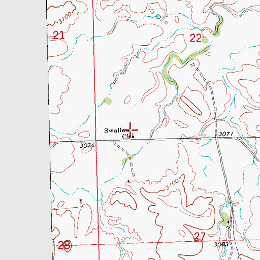 Topographic Map of Swallow Church Cemetery, SD