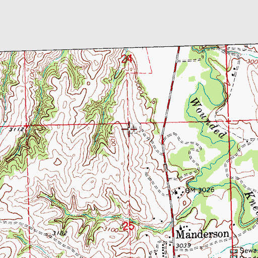 Topographic Map of Saint Agnes Catholic Cemetery, SD