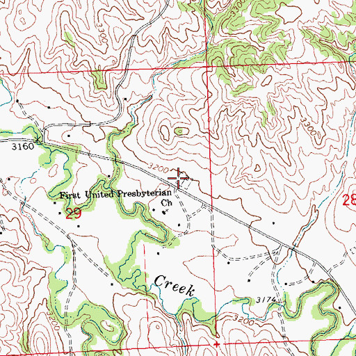 Topographic Map of Porcupine Presbyterian Cemetery, SD