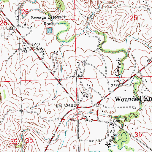Topographic Map of Sacred Heart Catholic Cemetery, SD