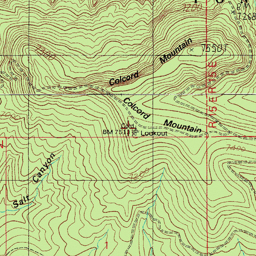 Topographic Map of Colcord Mountain, AZ