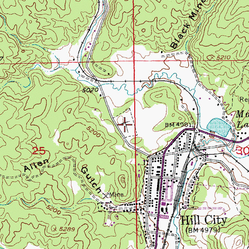 Topographic Map of Hill City Cemetery, SD