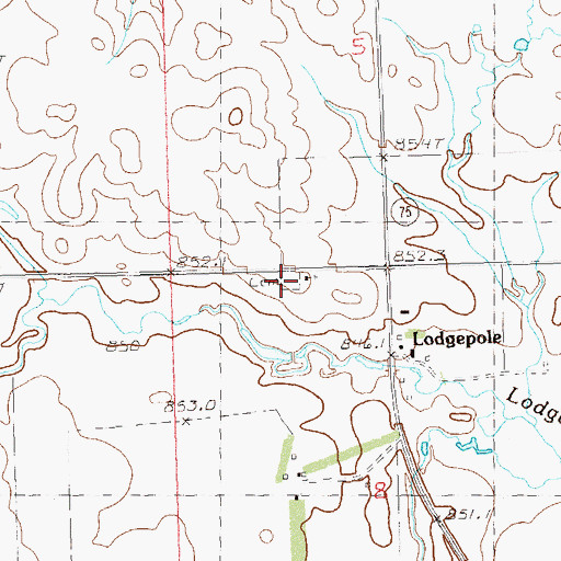 Topographic Map of Lodgepole Cemetery, SD
