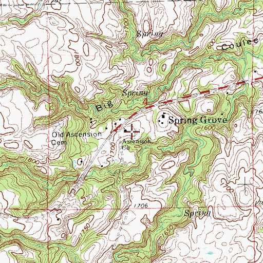 Topographic Map of Ascension Presbyterian Cemetery, SD