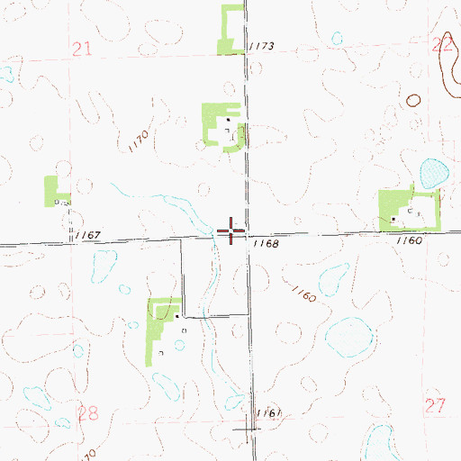 Topographic Map of Evangelical German Lutheran Cemetery, SD