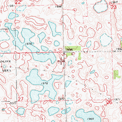 Topographic Map of Hope Lutheran Cemetery, SD