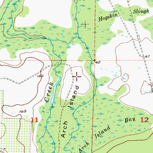 Topographic Map of Arch Island, FL