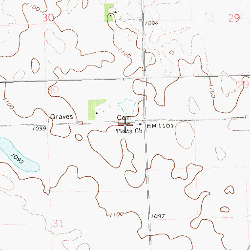 Topographic Map of Trinity Lutheran Cemetery, SD