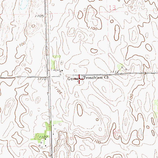 Topographic Map of Trondhjem Cemetery, SD