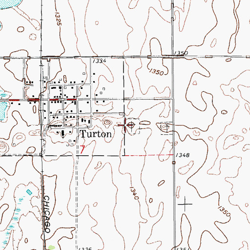 Topographic Map of Saint Joseph's Cemetery, SD