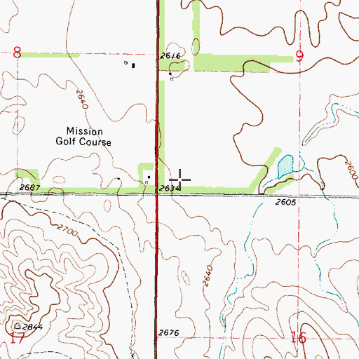 Topographic Map of Peace Cemetery, SD