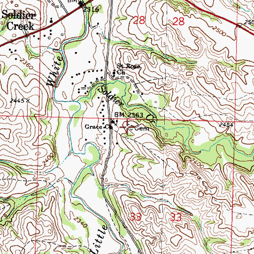 Topographic Map of Grace Chapel Cemetery, SD