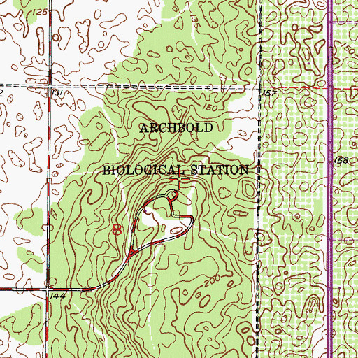 Topographic Map of Archbold Biological Station, FL