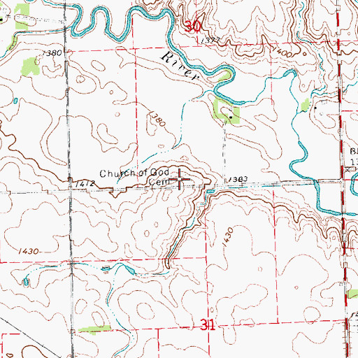 Topographic Map of First Church of God Cemetery, SD