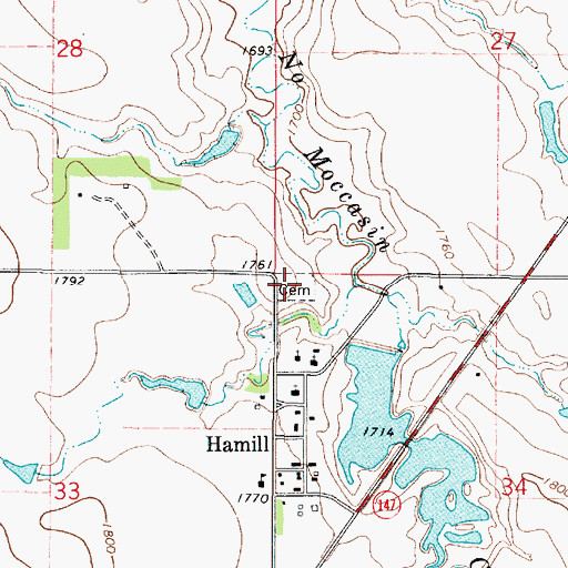 Topographic Map of Roseland Cemetery, SD