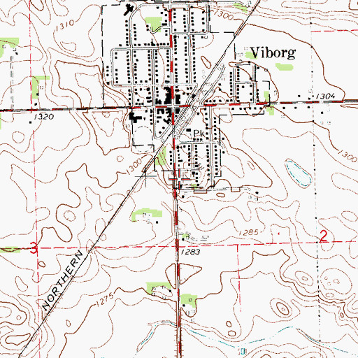 Topographic Map of Rose Hill Cemetery, SD
