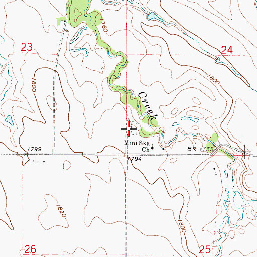 Topographic Map of Miniska Presbyterian Cemetery, SD