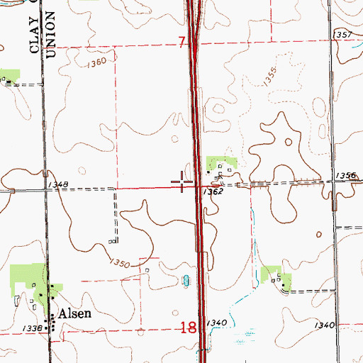 Topographic Map of Steadman Cemetery, SD