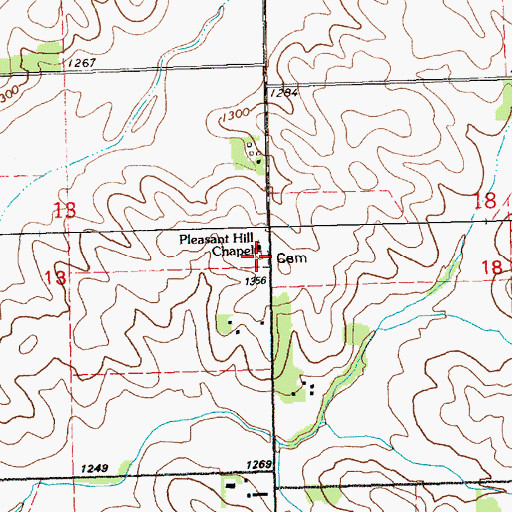 Topographic Map of Pleasant Hill Cemetery, SD