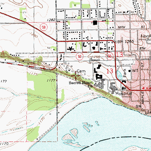 Topographic Map of Benedictine Convent Cemetery, SD