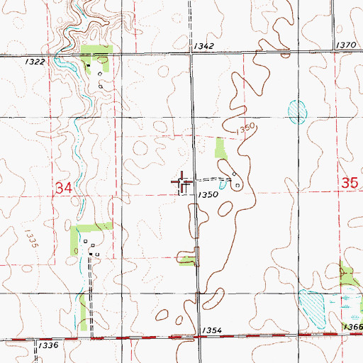 Topographic Map of Hoffnung Cemetery, SD