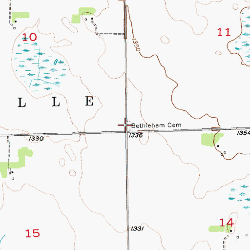 Topographic Map of Old Bethlehem Cemetery, SD